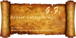 Giller Felicián névjegykártya